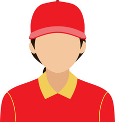 모자를 쓴 패스트푸드 직원