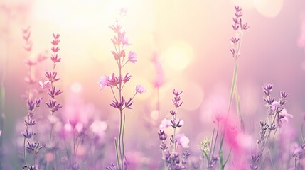 Obraz premium Lavender field at sunset