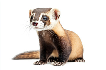 Fototapeta premium a ferret is sitting on a white surface