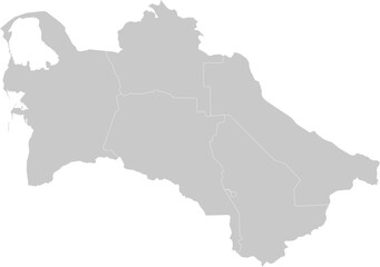 Turkmenistan administrative vector map with level 1 region boundaries – PPT-compatible & fully editable by region