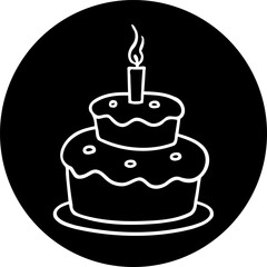 Minimalist celebratory cake with single candle on dark backdrop design concept
