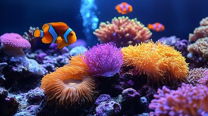 Obraz premium Beautiful aquatic reef biodiversity scene high resolution wallpaper