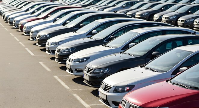 Autos en fila. Venta de autos usados.