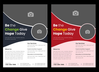 Charity flyer template , charity donation editable social media posts and Flyer, ads banner and volunteer social media post banner template