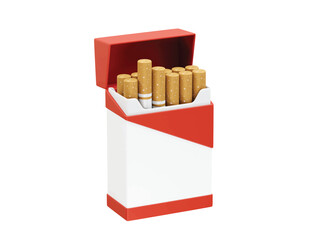 Pack of cigarettes icon illustration 3d. Cigarette pack icon 3d illustration