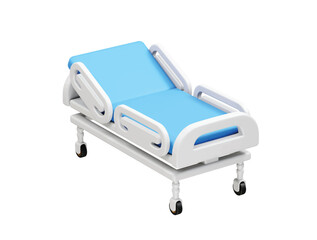 Hospital Bed for Patient Care icon 3d render. Patient bed icon 3d render illustration