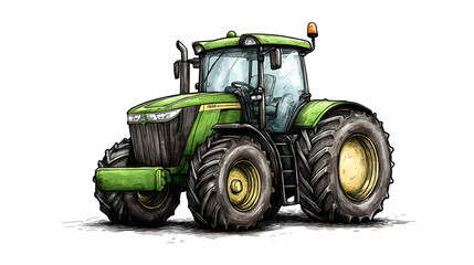 drawing tractor illustration