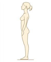 A side view illustration of a womans body outline