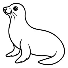 Seal in One Line Vector Art