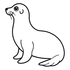 Seal in One Line Vector Art