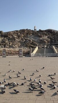Mount Arafat (or Jabal Rahmah), the place where Adam and Eve met after being ousted from paradise. No people. 