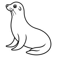 Seal in One Line Vector Art