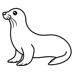 Seal in One Line Vector Art