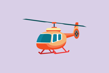 Helicopter air transport.  Air transport Concept. Colored flat vector illustration isolated
