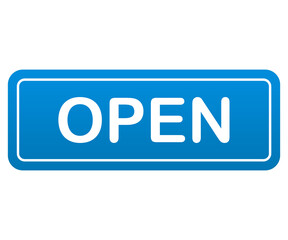 blue button open sign element transparent background 