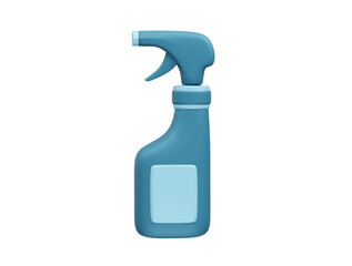 Blue Spray Bottle for Cleaning icon 3d rendering illustration. Spray bottle 3d icon