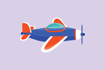 Small plane air transport. Air transport Concept. Colored flat vector illustration isolated