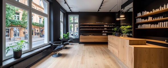 During the day, the modern salon exudes a sense of style with its trendy decor, generous amounts of natural light, and an atmosphere that invites relaxation