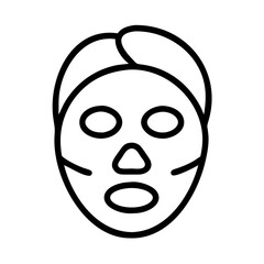 Outline facial mask for skincare and beauty treatment for healthy skin and spa day relaxation routine