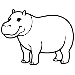 Simple Hippo Vector Design in One Line