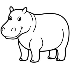 Simple Hippo Vector Design in One Line