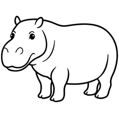 Simple Hippo Vector Design in One Line