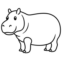 Simple Hippo Vector Design in One Line