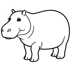 Simple Hippo Vector Design in One Line