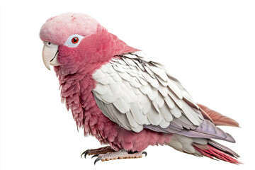 Obraz premium a pink and white bird with a pink head