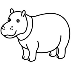 Simple Hippo Vector Design in One Line