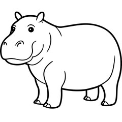 Simple Hippo Vector Design in One Line