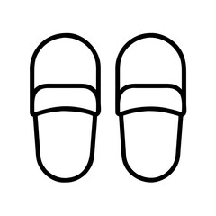 Outline slippers vector icon for home footwear fashion and comfort concept design graphic resource element