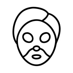 Sheet face mask beauty treatment icon vector illustration for skincare routine and facial spa day at home