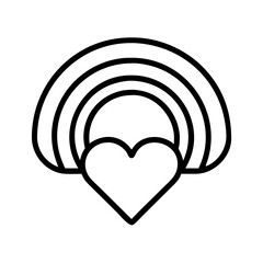 Rainbow heart love symbol vector illustration design for pride month or wedding invitation and decoration