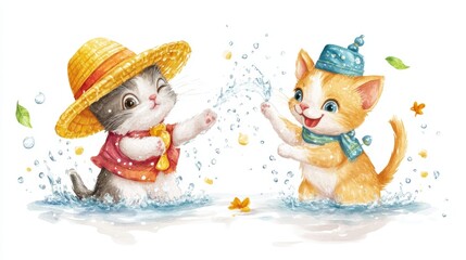 Playing in the water on Songkran Day