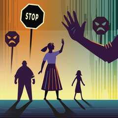 Obraz premium Depicting the stand against women harassment, symbolising empowerment, protection, and social awareness