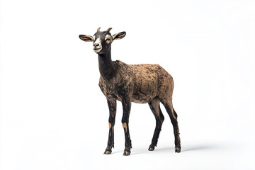 Fototapeta premium a goat standing on a white surface with a white background