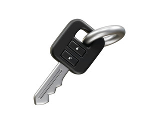 Car key with a keyring icon 3d rendering illustration