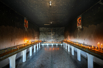 Interior of the Black Chapel of the Lower Ostrog Monastery of the Serbian Orthodox Church in...