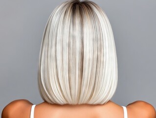 Naklejka premium A woman with blonde hair is shown from the back