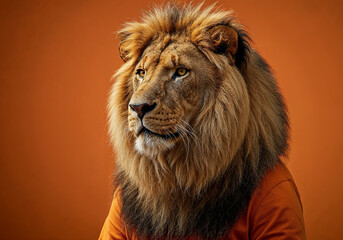 Fototapeta premium A orange lion kingsday, koningsdag, orange