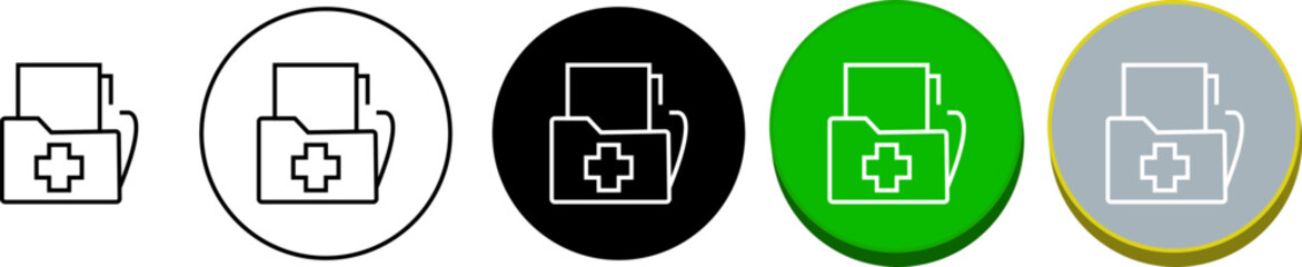 Obraz premium Medical folder with cross icon – hospital file system, patient history, secure health documentation concept with transparent background.