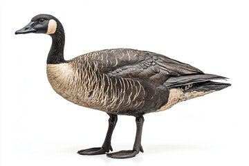 a goose standing on a white surface with a white background