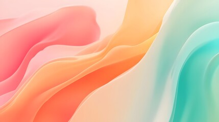 Gradient from cool mint to soft peach, fresh and vibrant, dynamic design