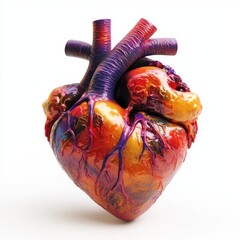 Naklejka premium Vibrant colorful heart model