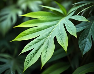 macro view of Green  leaves background