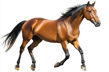 Obraz premium a horse is galloping on a white background