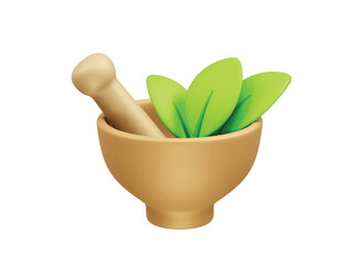Herbal bowl icon 3d rendering illustration. herbs bowl icon 3d render © RABEYA