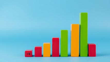 Colorful Bar Graph Illustrates Positive Growth Trend