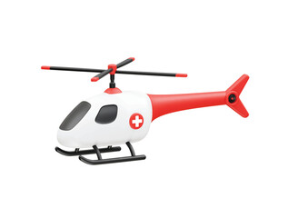 Air ambulance Helicopter icon 3d render element. Helicopter icon 3d illustration